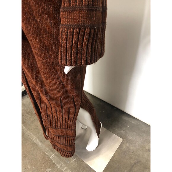 1990s-Y2K EGYPTIAN Brown Button Up DUSTER CARDIGAN with Scarf. Large-Extra Large - Picture 10 of 13